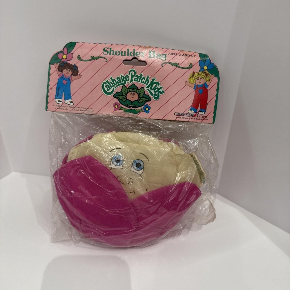 1983 Cabbage Patch Kids Shoulder Bag NOS Dark PinkPuffy CPK Girls 5" Purse